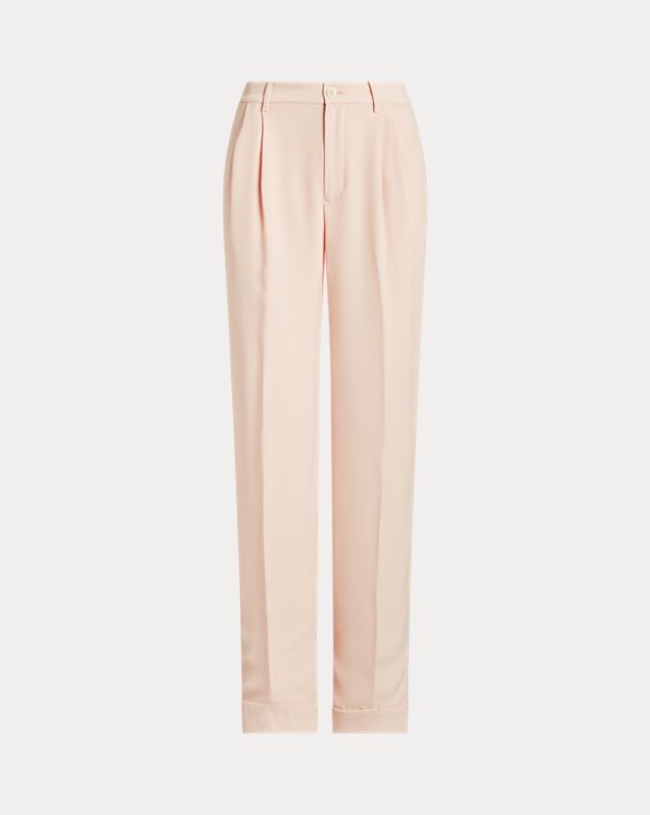 Pleated Double-Faced Georgette Trouser