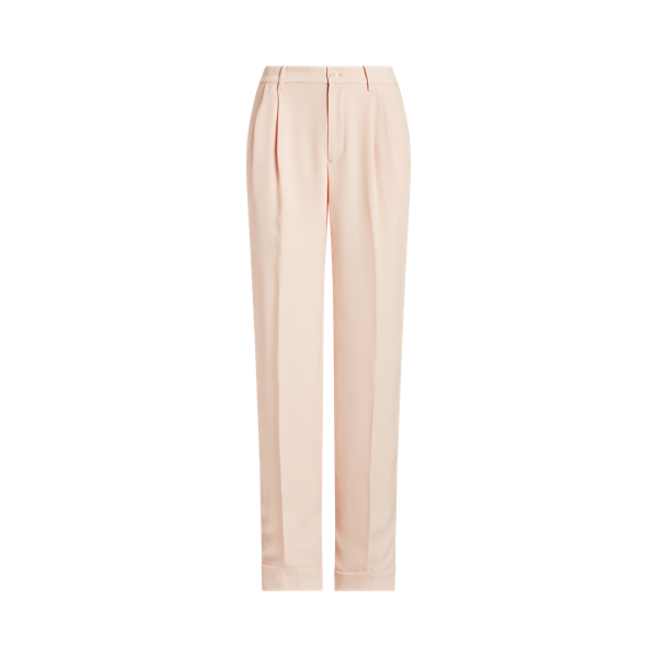 Pleated Double-Faced Georgette Trouser