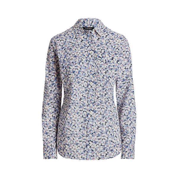 Camisa de voile de algodão floral