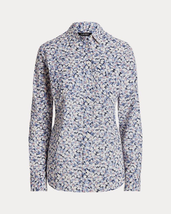Camisa de voile de algodão floral