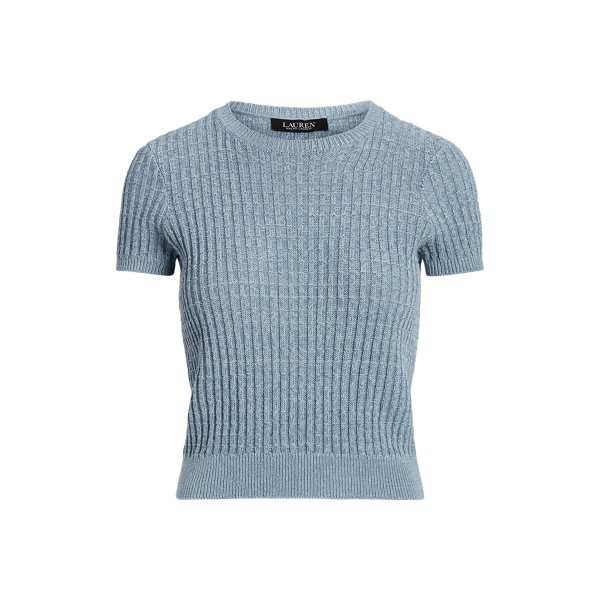 Linen-Cotton Short-Sleeve Jumper