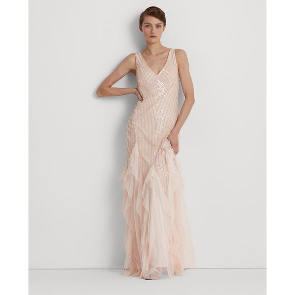 Enchanting Elegance: Enchanted Atelier's Beaded Tulle Gown for Memorable Occasions