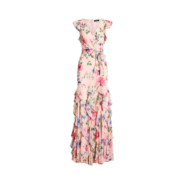 Floral Ruffle-Trim Georgette Gown for Women | Ralph Lauren® PT