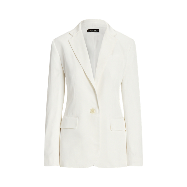 Blazer de sarja e mistura de linho