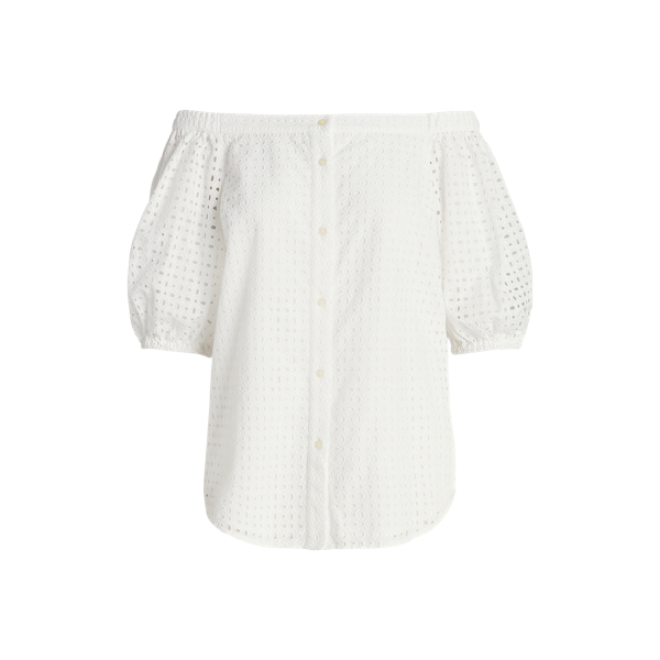 Eyelet Cotton Off-the-Shoulder Blouse