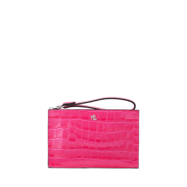 Petite pochette en cuir façon crocodile