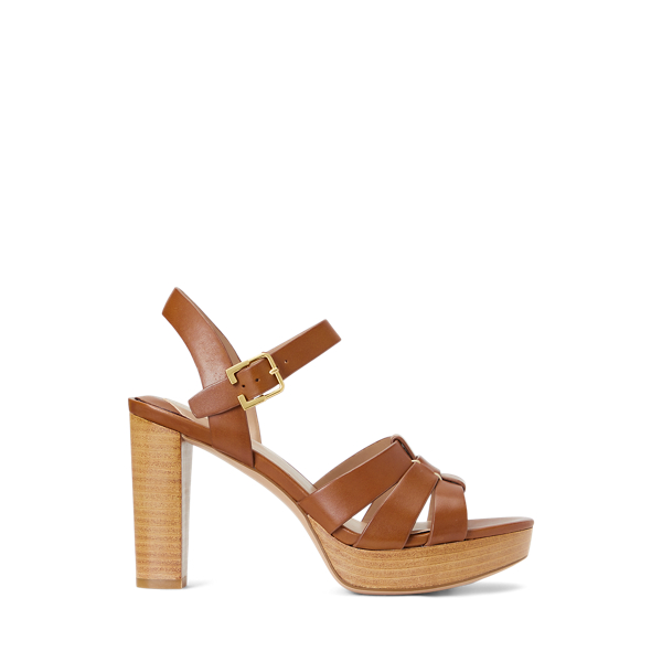 Soffia Burnished Leather Sandal for Women | Ralph Lauren® UK