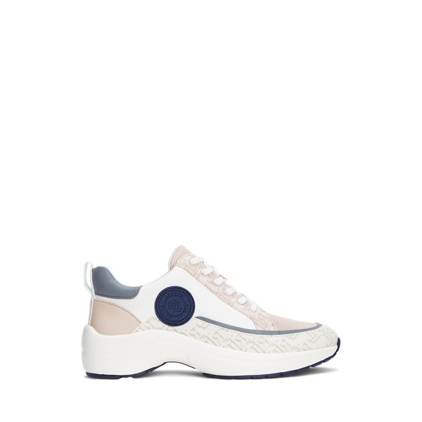 Reaghan Logo Jacquard & Leather Trainer