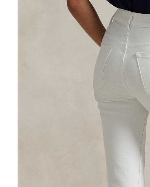 Cut for a super-slim silhouette and washed for a white hue, these figure-flattering jeans are crafted with medium-weight Turkish denim featuring a hint of stretch and a pronounced twill line for an elevated look.