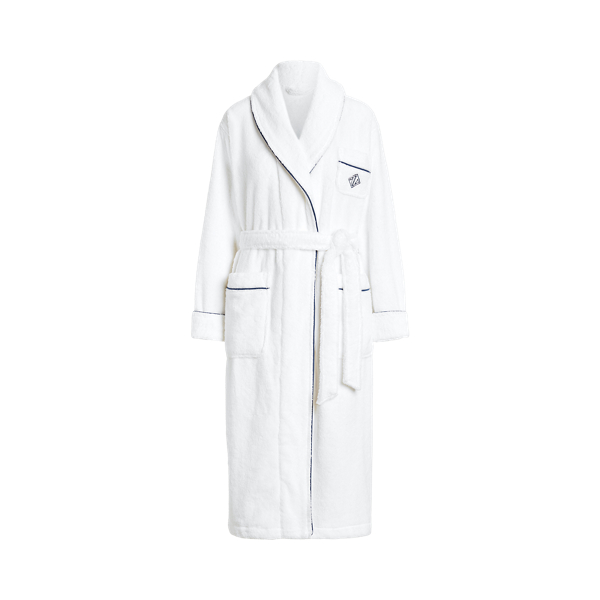 Logo-Monogram Shawl-Collar Bath Robe
