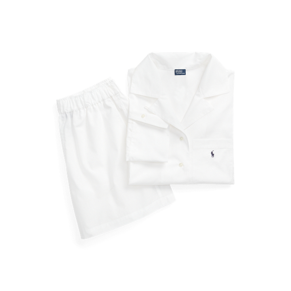Crop Top &amp; Boxer Poplin Pyjama Set