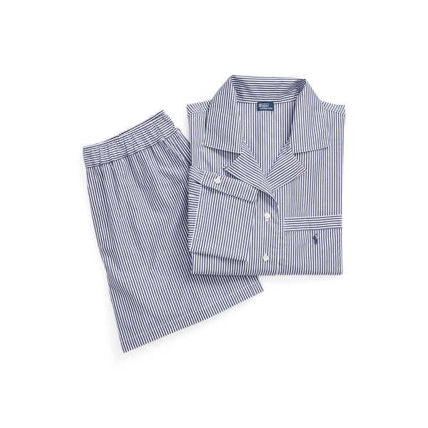 Crop Top &amp; Boxer Poplin Pyjama Set