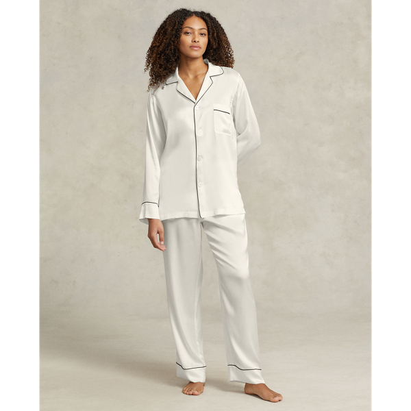 Long-Sleeve Stretch Silk Pajama Set