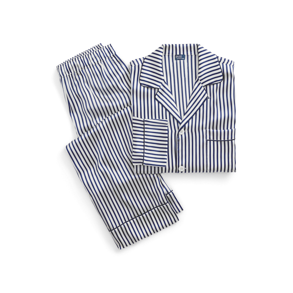 Striped Stretch Silk Long-Sleeve PJ Set