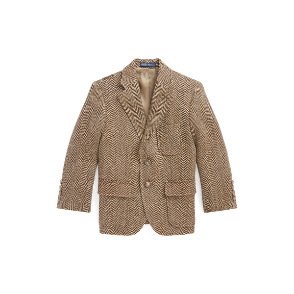 Blazer à chevrons en lin mélangé