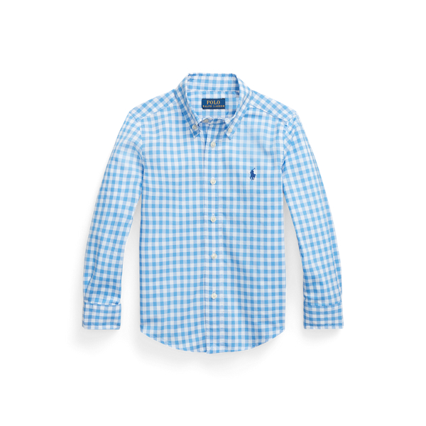 Camisa de popelina de algodão xadrez