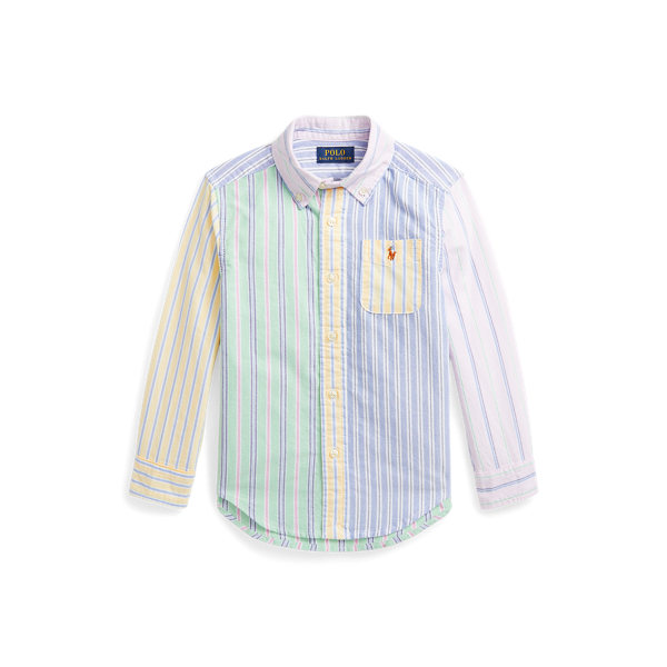 Camisa Oxford em algodão às riscas