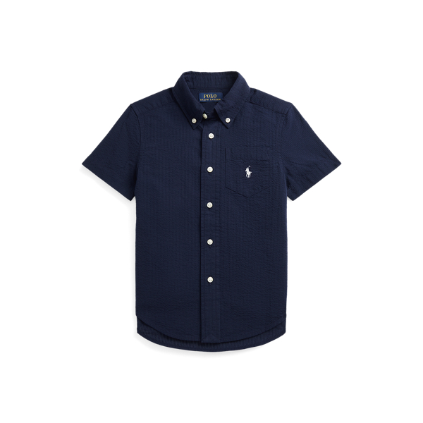 Camisa em tecido mil-raias de algodão