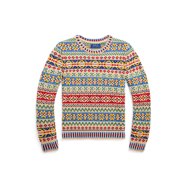 Camisola de mistura de algodão Fair Isle