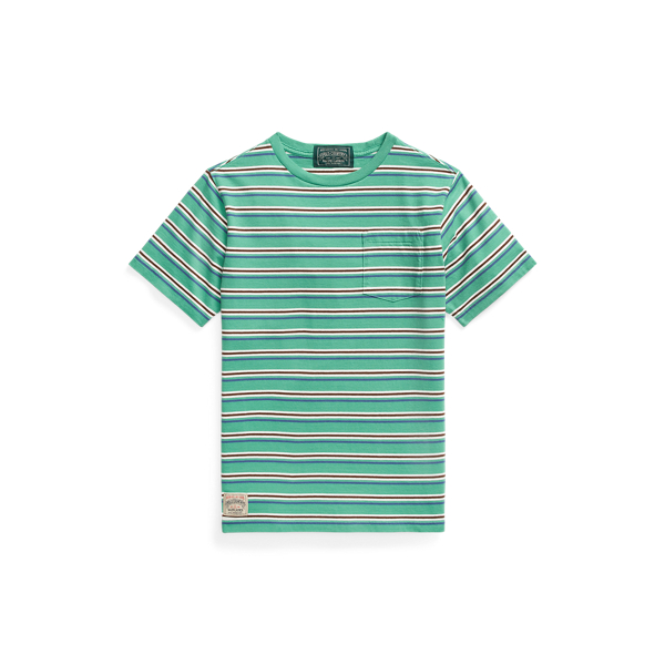 Striped Cotton Jersey Pocket Tee