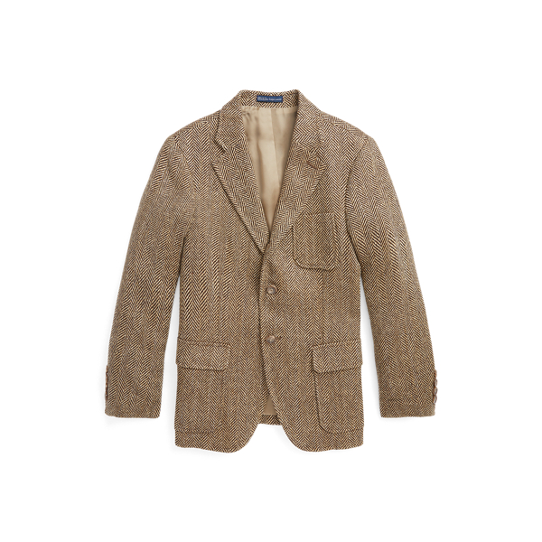 Blazer à chevrons en lin mélangé