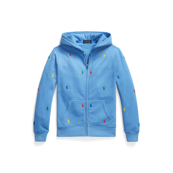 Camisola polar com capuz e fecho Polo Pony
