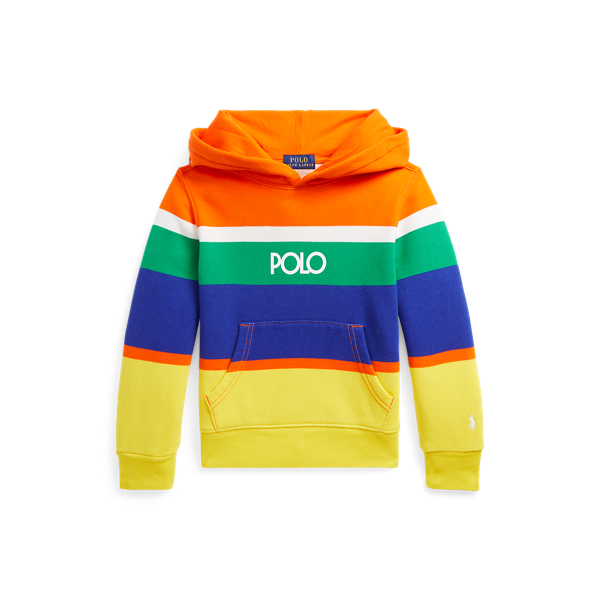Logo Striped Fleece Hoodie