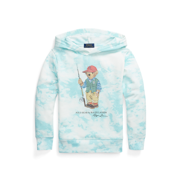 Polo Bear Tie-Dye-Print Fleece Hoodie