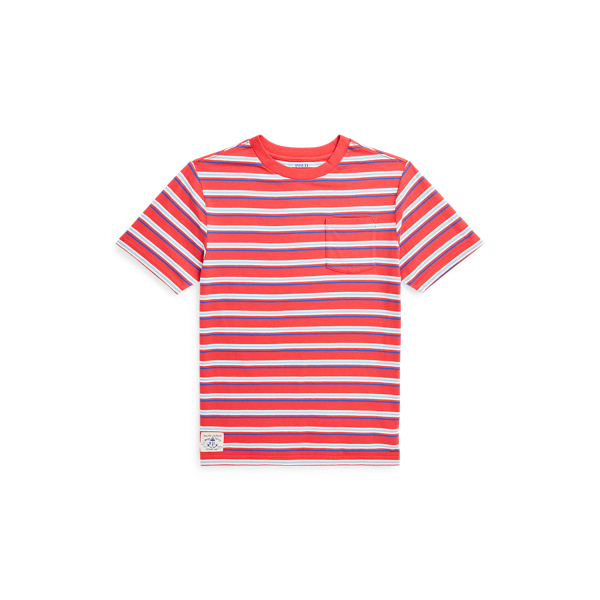 Striped Cotton Jersey Pocket T-Shirt