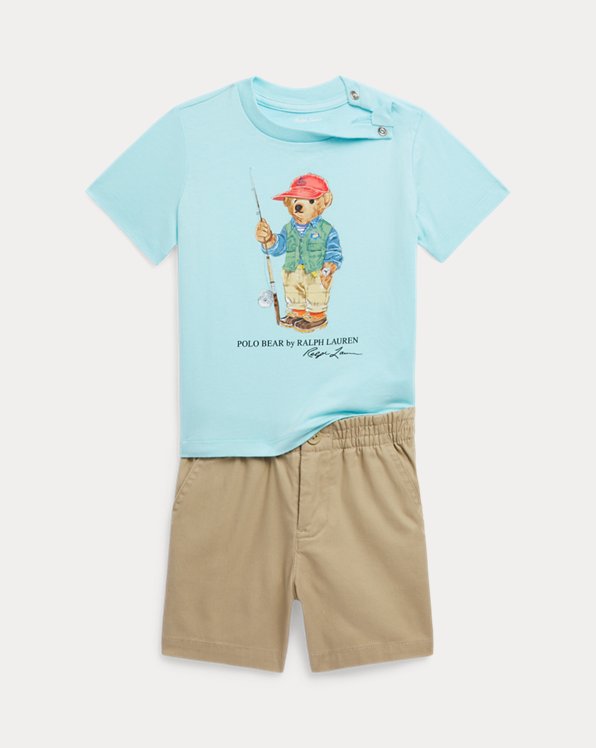 Conjunto de t-shirt e calções Polo Bear