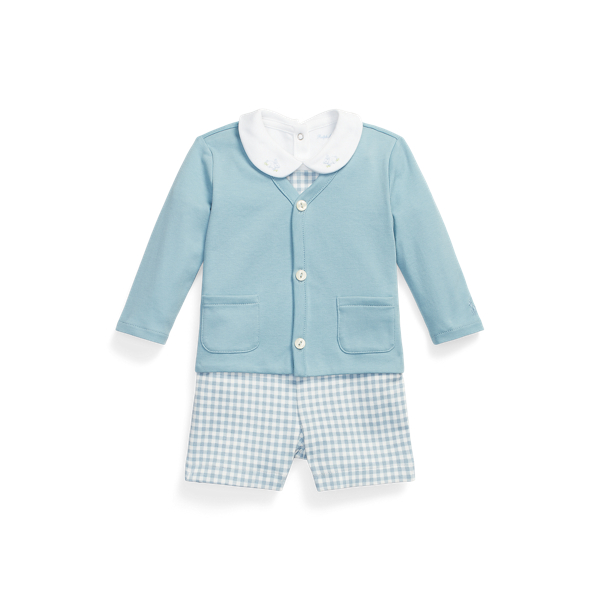 Conj body&#44; casaco malha e babygrow