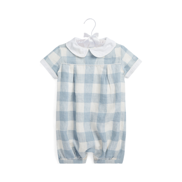 Babygrow sem pernas em linho guingão