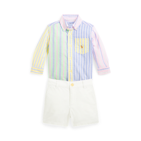 Conjunto camisa Oxford e calções chino