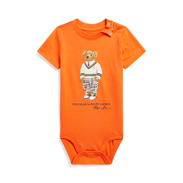 Polo Bear Cotton Jersey Bodysuit