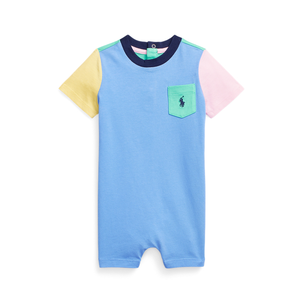 Colour-Blocked Cotton Jersey Shortall