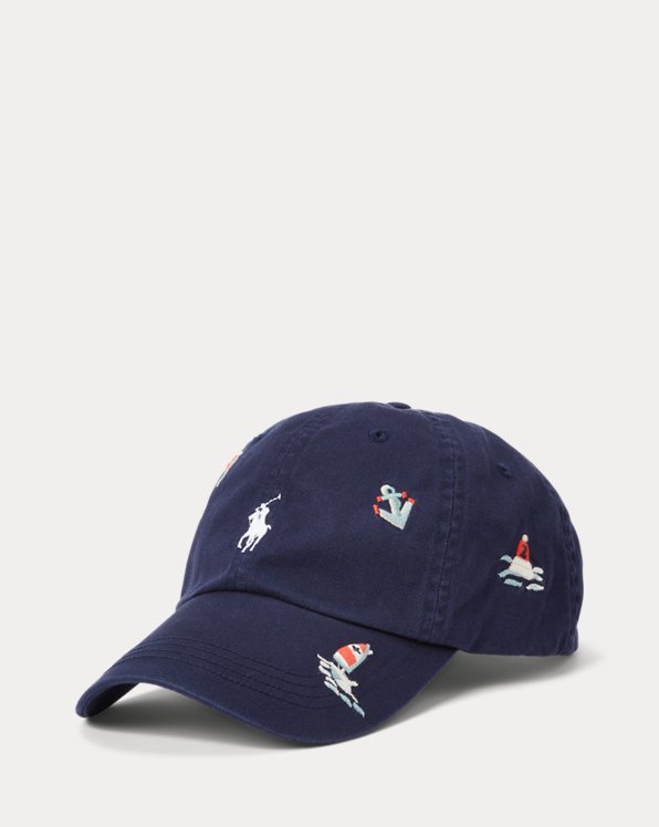 Nautical-Embroidered Twill Ball Cap