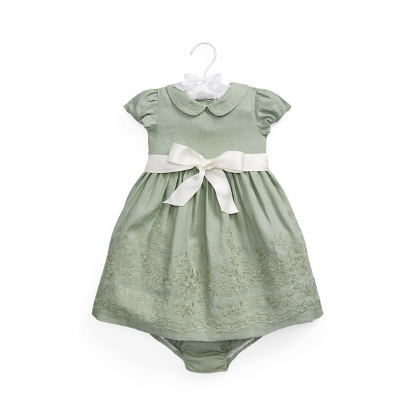 Embroidered Linen Dress &amp; Bloomer
