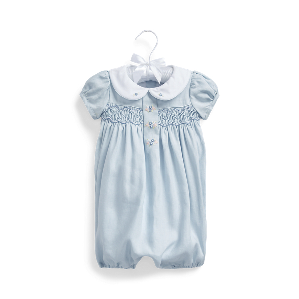 Smocked Linen Bubble Shortall