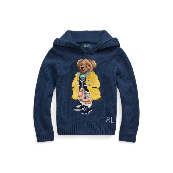 Camisola de algodão com capuz Polo Bear