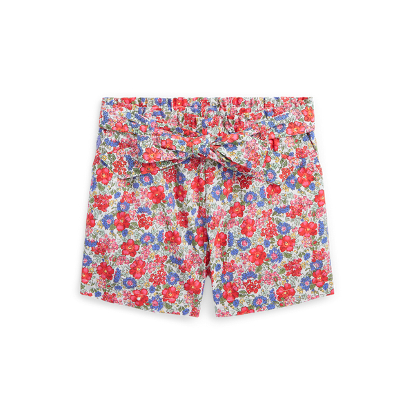 Calções de popelina de algodão floral