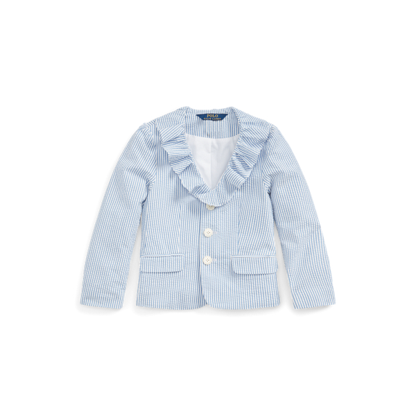 Ruffled Seersucker Blazer