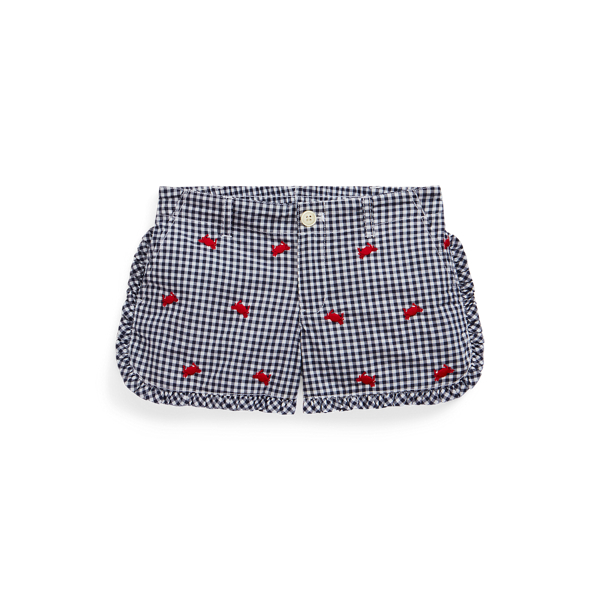 Short vichy et crabes popeline de coton