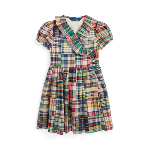 Robe portefeuille patchwork madras