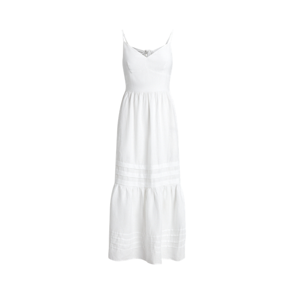 Vestido de linho com laço atrás