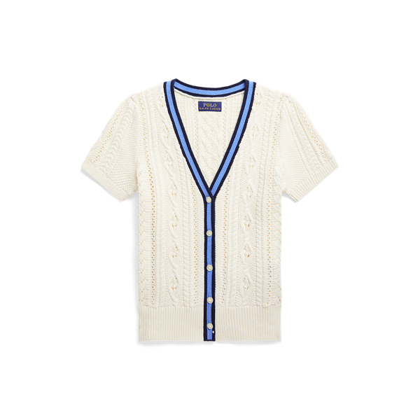 Cardigan cricket manches courtes coton