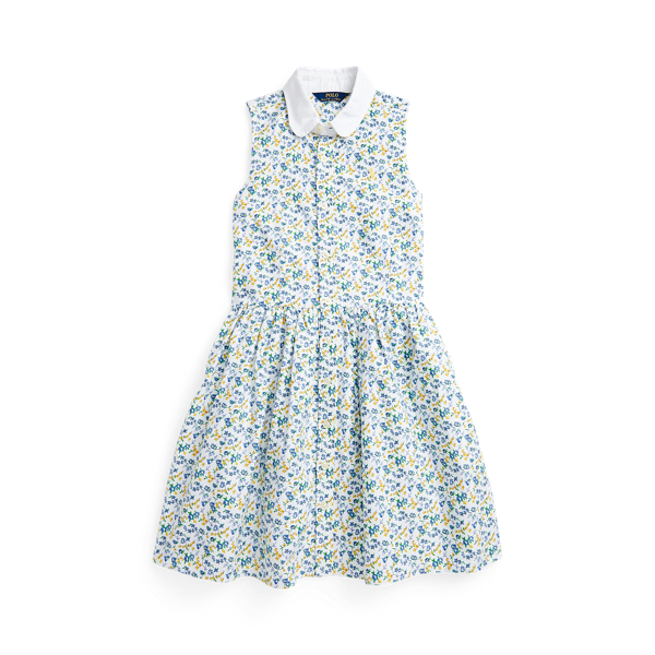 Robe-chemise Oxford fleurie en coton