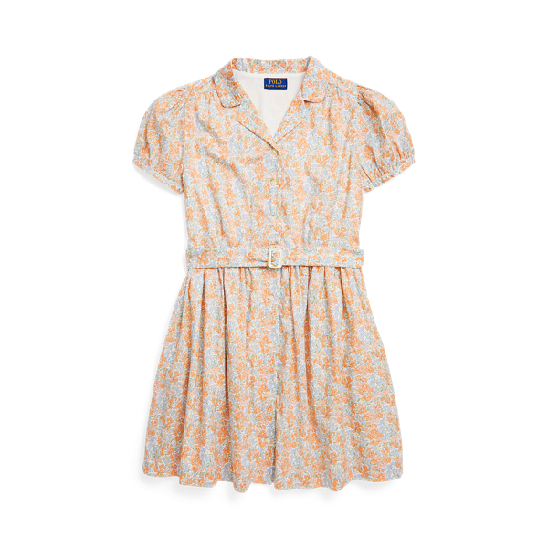 Robe-chemise en batiste de coton fleuri