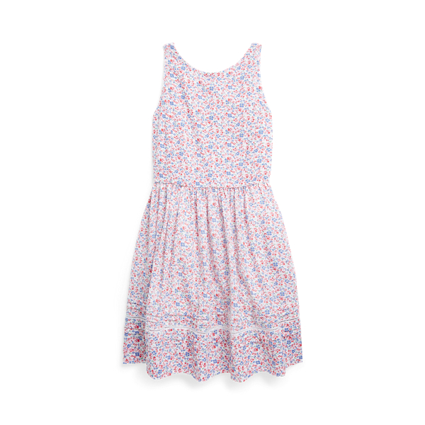 Robe fleurie en seersucker de coton