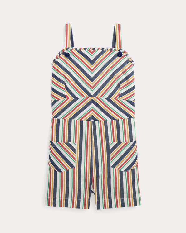 Striped Cotton Dobby Playsuit
