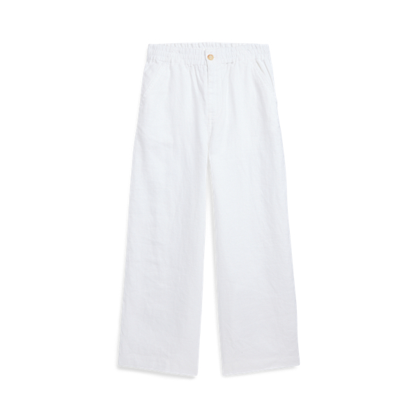 Pantalon à jambe large en lin